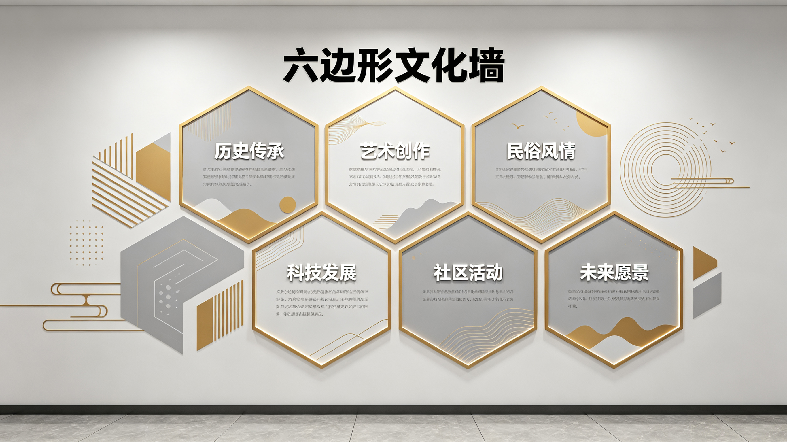 巢湖企业文化墙 | 六边形信息美学